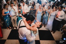 Bride and groom share a last dance during their Charleston, SC wedding reception.