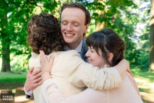 Celebration fills Mt. Tabor Park in Portland, Oregon, as the couple thanks the bride's sister for officiating, making everyone feel like family at this meaningful outdoor venue.