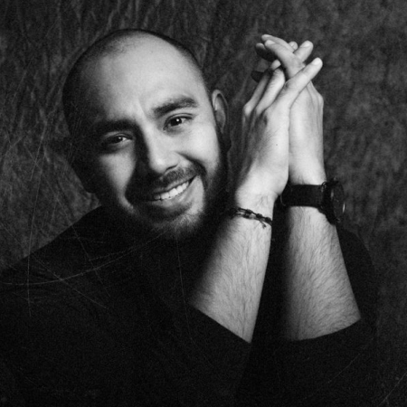 Black and white portrait of Christian Margain, San Antonio wedding photographer