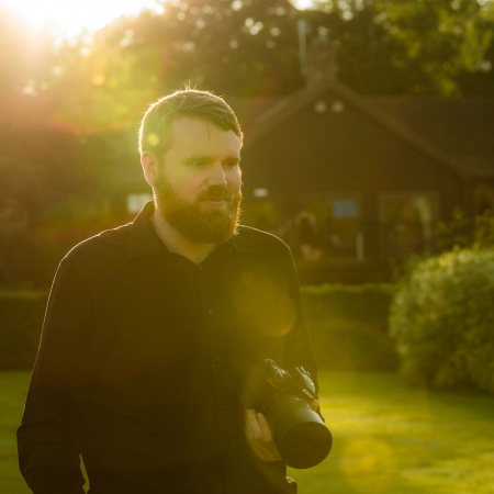 Portrait of UK wedding photographer Alex Bradbury Warwickshire wedding reportage photography by Alex Bradbury, of England