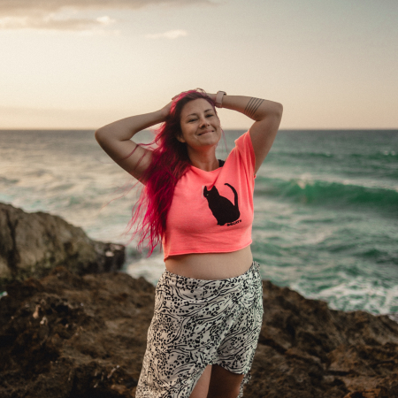 Lifestyle beach portrait of Pittsburgh wedding photographer Kitty Paul