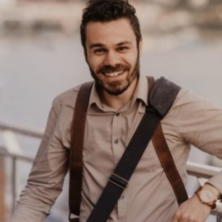 Lifestyle portrait of Nouvelle-Aquitaine wedding photographer Julien Marchione of France Nouvelle-Aquitaine wedding photography by Julien Marchione of France