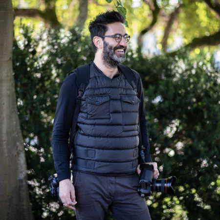 Lifestyle portrait of Roee Dori, wedding photojournalist in Skåne, Sweden