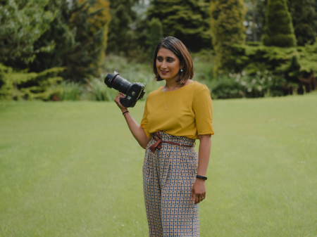 Lifestyle portrait of South Yorkshire wedding photographer Bhavna Barratt of England, UK South Yorkshire elopement and wedding photography by Bhavna Barratt of England, United Kingdom
