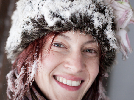 Lifestyle, winter portrait of Italy wedding photographer Caterina Errani Caterina Errani - WPJA Profile Image of wedding and elopement photographer