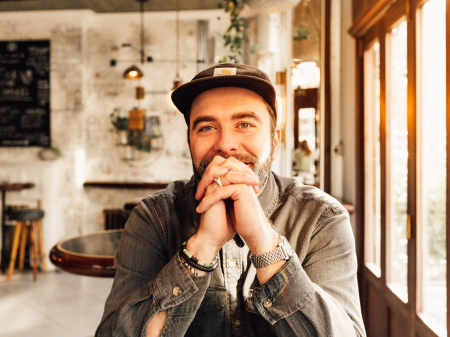 Lifestyle portrait of Matt Tyler, an award-winning destination wedding photographer based in Whitstable, UK.