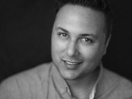 BW studio image of Perth wedding and portrait photographer Aman Multani from Western Australia