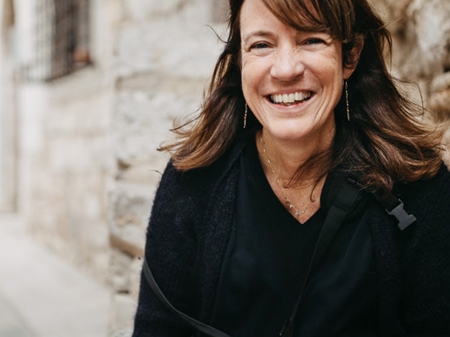 Lifestyle portrait of Pyrenees-Orientales wedding photographer Catherine Hudson, of Occitanie France Occitanie France wedding photographer Catherine Hudson