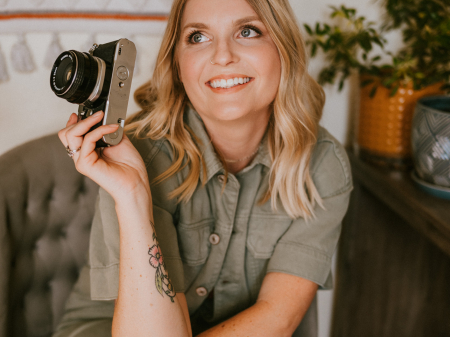 Lifestyle portrait of Salisha Blackburn, an adventure wedding photographer based in California and Hawaii, known for capturing candid, heartfelt elopements and genuine love stories in scenic, natural locations.