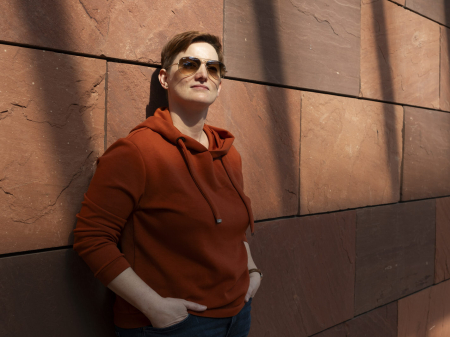 Lifestyle portrait of Austria wedding photographer Christiane Wolfram