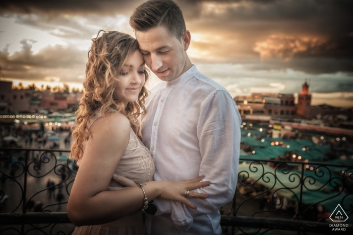Portraits of a Couple high above the city skyline with a Vicenza Engagement Photographer Vicenza Engagement Photographer | Portraits of a Couple high above the city