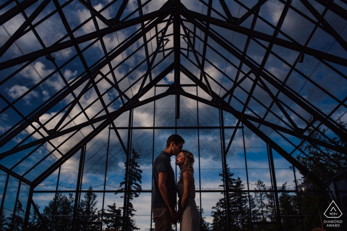 Photo by: <a href="https://www.wpja.com/photos/diamond-award-top-wedding-engagement-photographer/2206656">Bobbi Barbarich - Canada Wedding Photographer</a> BC Canada greenhouse portrait session for this soon to be married couple