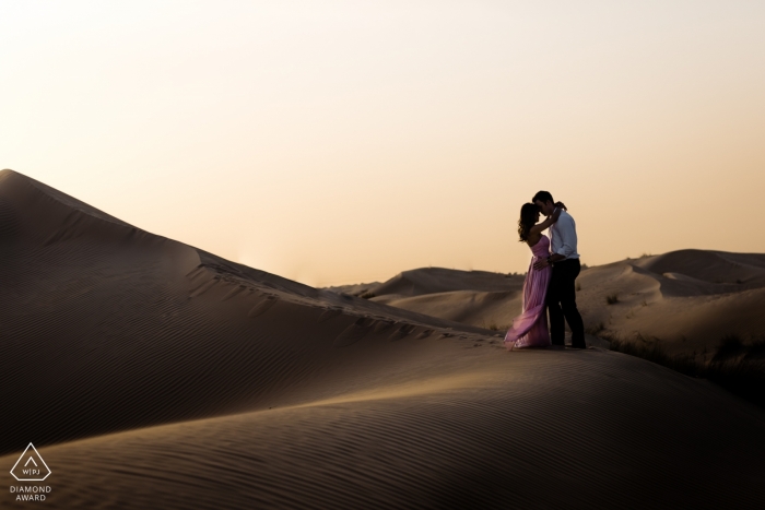 Photo by: <a href="https://www.wpja.com/photos/diamond-award-top-wedding-engagement-photographer/2256471">Bindi Richardson - United Arab Emirates Wedding Photographer</a> Desert Sunset Engagement Photos in Dubai UAE United Arab Emirates