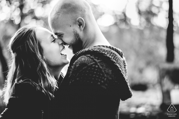 Lot-et-Garonne PreWedding Portraits - Nouvelle-Aquitaine Engagement Photo Shoot in Black and White