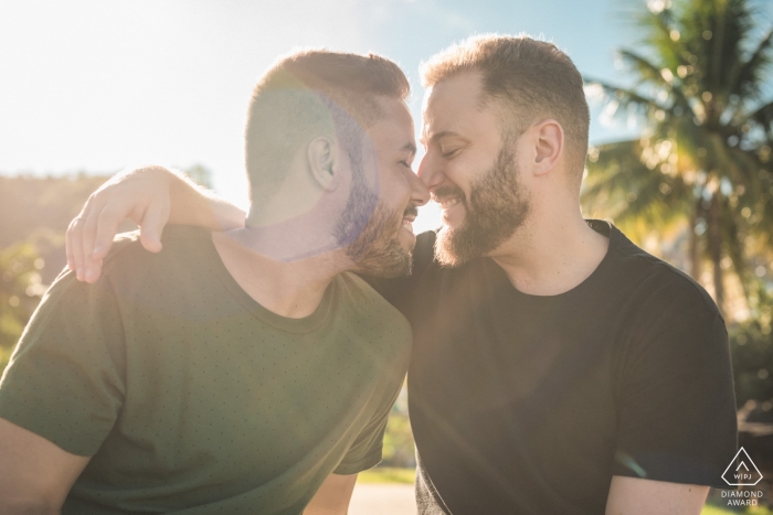 Rio de Janeiro Engagement Photography Session under the sun filled sky