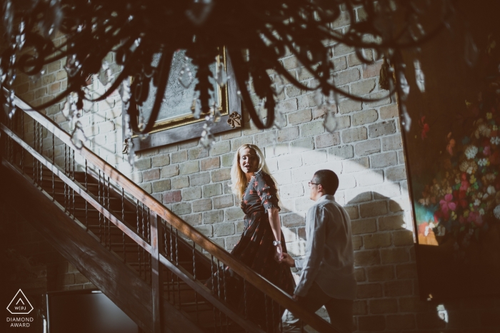 Boston engagement photos of a couple at night Boston engagement photos of a couple at night | Massachusetts photographer pre-wedding portrait session
