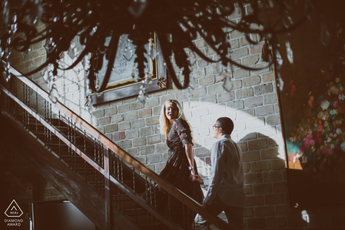  Boston engagement photos of a couple at night | Massachusetts photographer pre-wedding portrait session