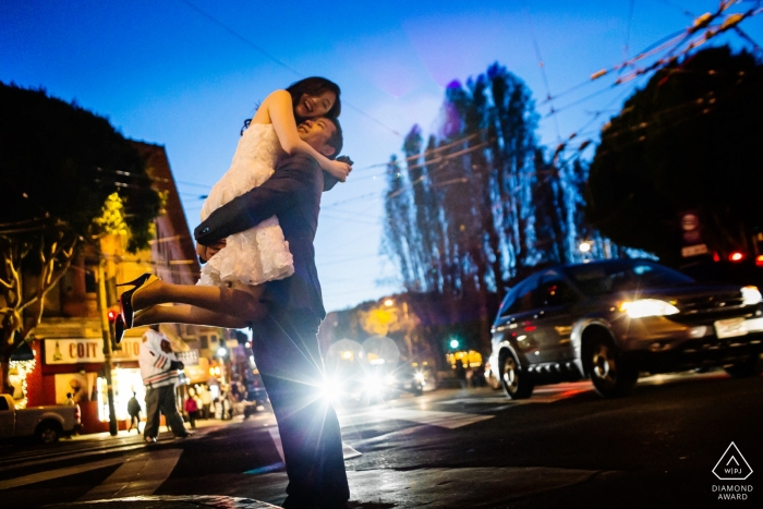 Fotógrafo de bodas en las calles urbanas de San Francisco | Fotografía de sesión de compromiso de California