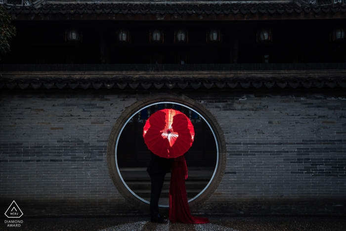 Fotografía de compromiso de Zhejiang de la ciudad de Hangzhou en un agujero rojo Hangzhou ciudad Zhejiang fotografía de compromiso