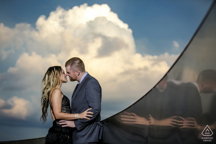 Chicago, IL Wedding Engagement Photo under the clouds Chicago, IL Wedding Engagement Photographers