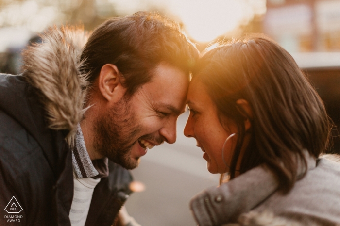 Pre-wedding sunset Engagement shoot of a couple in Central Park, NYC 