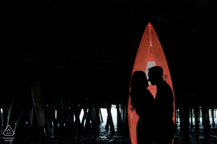 N. CA engagement image of couple at night | pre-wedding love session