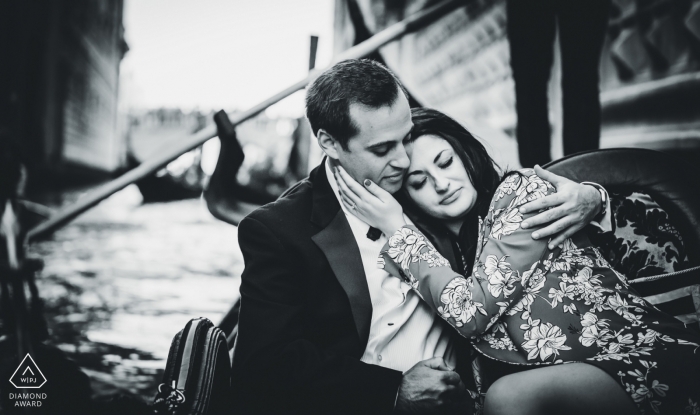 The Venezia couple were lost in their own world with the canal boat gondolier