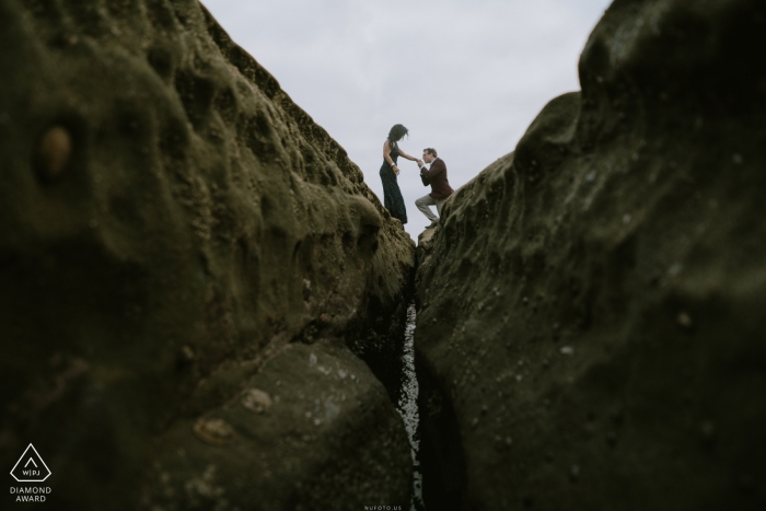 An Arizona couple is pictured in a romantic gesture, as he is about to kiss her hand