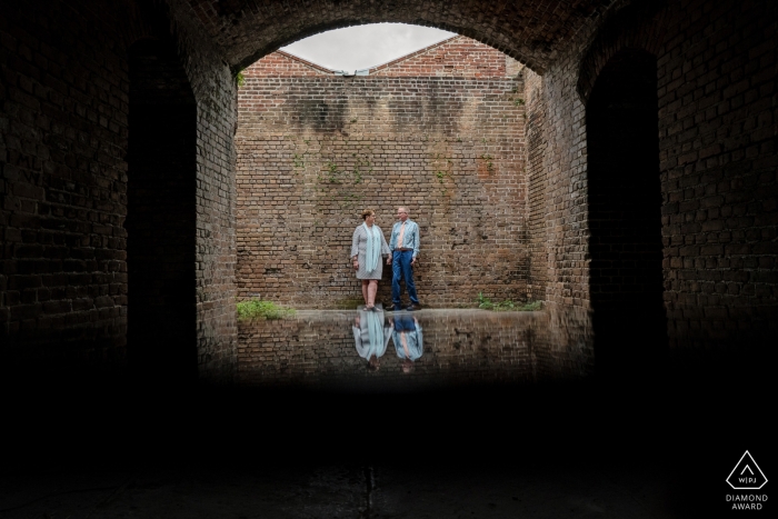 Florida Key West Fortress Reflections during engagement portraits