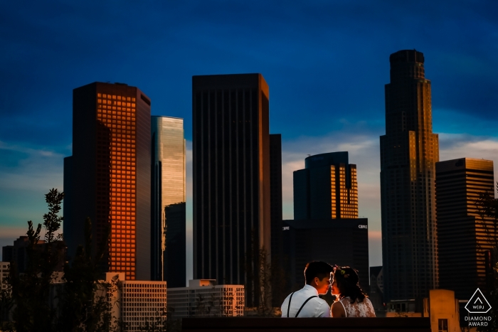 Photo by: <a href="https://www.wpja.com/photos/diamond-award-top-wedding-engagement-photographer/2420931">Angelica Virgen - Glendora California Couple enjoying a romantic sunset in Los Angeles | Romantic Los Angeles Sunset Pre Wedding Portraits