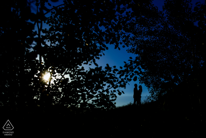 Photo by: <a href="https://www.wpja.com/photos/diamond-award-top-wedding-engagement-photographer/2419261">Justin Edmonds - Denver Colorado Golden Gate Canyon State Park - couple celebrates their engagement at Golden Gate Canyon State Park