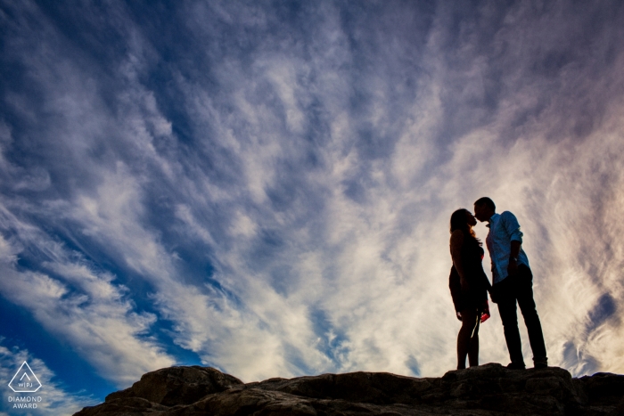 Kalifornien - Nord-Santa Cruz Engagement Photography bei Sonnenuntergang