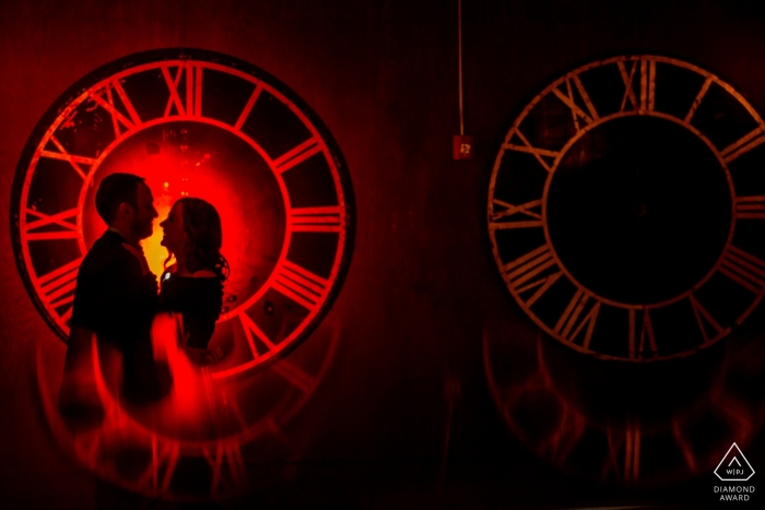 Photo by: <a href="https://www.wpja.com/photos/diamond-award-top-wedding-engagement-photographer/2428411">Victoria Sprung - Chicago Illinois Chicago clocks - Illinois Engagement Photo