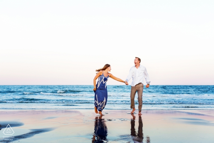  Asbury Park New Jersey Engagement Session with Crossed Keys Estate Wedding couple at the Beach