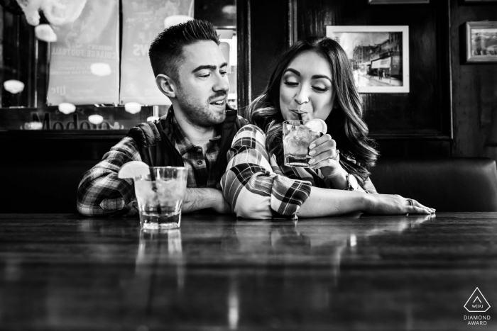 Photo by: <a href="https://www.wpja.com/photos/diamond-award-top-wedding-engagement-photographer/2427656">Michelle Arlotta - Milford New Jersey Wicked Wolf Hoboken NJ Engagement Session with Edgewood Country Club wedding couple