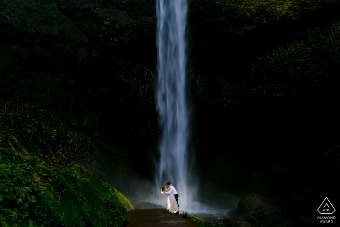 Photo by: <a href="https://www.wpja.com/photos/diamond-award-top-wedding-engagement-photographer/2429626">Tanya Parada - Los Angeles California Portland Photographer - Oregon Coast Engagement Shoot - Waterfall Engagement