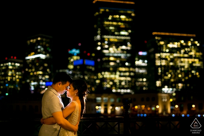 City night light - California Engagement Photos