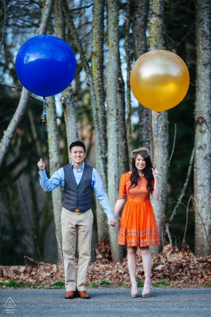 WA Creative Engagement Couple Shoot - Happy couple holding hands and balloons WA Creative Engagement Couple Shoot - Happy couple holding hands and balloons