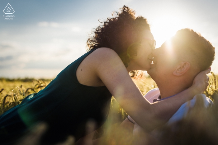 Photo by: <a href="https://www.wpja.com/photos/diamond-award-top-wedding-engagement-photographer/2429401">Marcos Rodriguez Pedrosa - Laguna de Duero Valladolid Laguna de Duero pre-wedding engagement portrait session in the sun