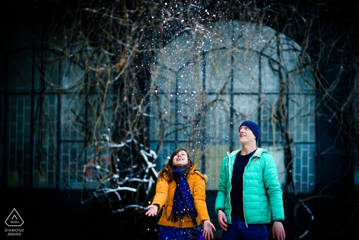 Photo by: <a href="https://www.wpja.com/photos/diamond-award-top-wedding-engagement-photographer/2438611">Bozhidar Krastev - Ruse Sofia, Bulgaria pre-wedding portrait session - Snowy Love