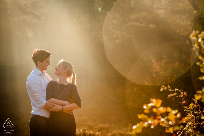 Stay Okay Bergen op Zoom engagement photo shoot | nice light, with lovely couple, in the morning sun, taken in november