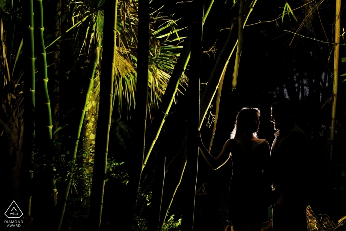 Photo by: <a href="https://www.wpja.com/photos/diamond-award-top-wedding-engagement-photographer/2438436">Julie Ambos - Key West Florida Key West Engagement Photos in a Forest - by a Florida wedding photographer