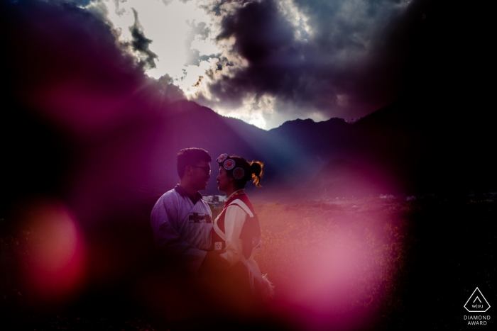 Yunnan, Diqin engagement portrait - naxi culture in the sun