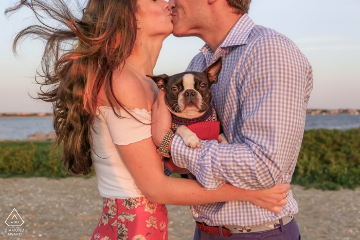 Photo by: <a href="https://www.wpja.com/photos/diamond-award-top-wedding-engagement-photographer/2439871">Katie Kaizer - Nantucket Massachusetts Nantucket Island Engagement Session with a Dog at the beach