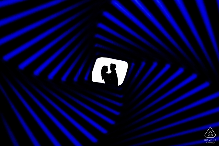 Photo by: <a href="https://www.wpja.com/photos/diamond-award-top-wedding-engagement-photographer/2453516">Ian Chin - San Francisco California legion of honor optical illusion silhouette | California Engagement Photos