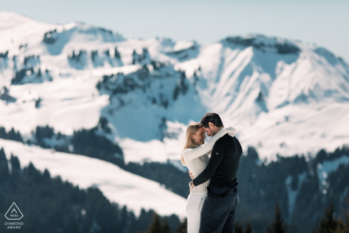 Photo by: <a href="https://www.wpja.com/photos/diamond-award-top-wedding-engagement-photographer/2431336">Sylvain Bouzat - Lyon French pre-wedding photographer in megeve, French Alps | winter portraits for the engaged couple