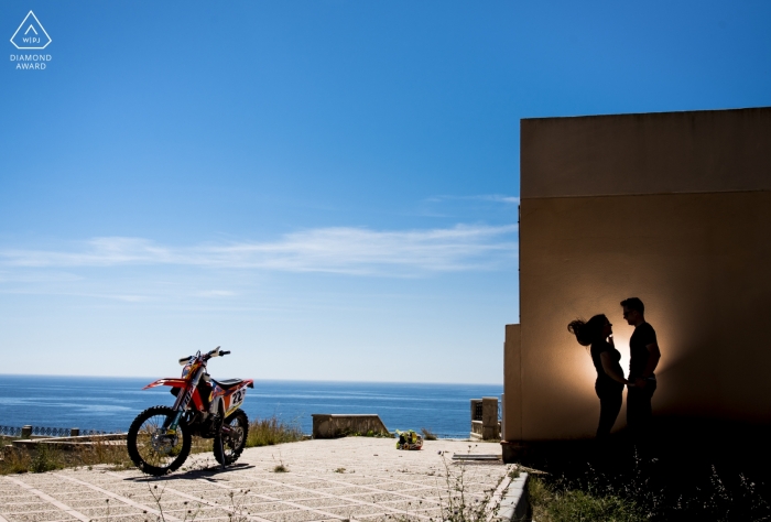 Photo by: <a href="https://www.wpja.com/photos/diamond-award-top-wedding-engagement-photographer/2461161">Eduardo Blanco - Águilas Murcia Águilas - Murcia Engagement Portrait Session with Motorcycles and love