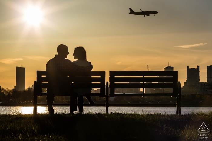 Photo by: <a href="https://www.wpja.com/photos/diamond-award-top-wedding-engagement-photographer/2488221">Eric McCallister - Somersworth New Hampshire Watching planes go by during their engagement session in Castle Island, South Boston, MA