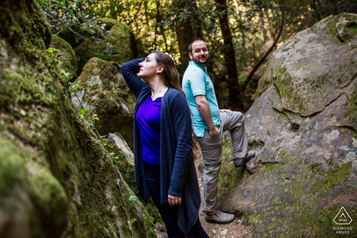 Photo by: <a href="https://www.wpja.com/photos/diamond-award-top-wedding-engagement-photographer/2496696">Chris Shum - Sunnyvale California Castle Rock State Park, Los Gatos Engagement Portrait between the rocks
