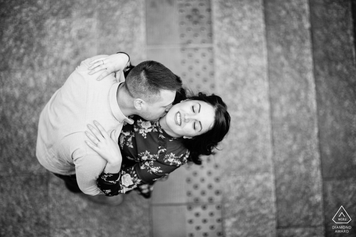 Milano, Italy - best italian engagement photo - black and white